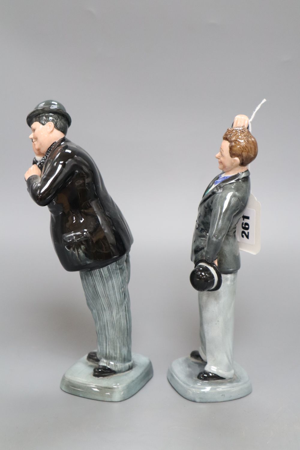Royal Doulton figures: Oliver Hardy HN2775 (1992) and Stan Laurel HN2774 (1992-4)